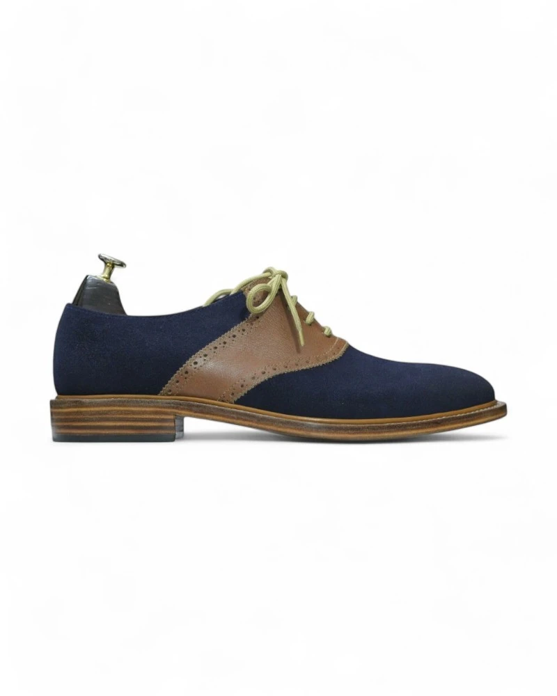 Luxury Handcrafted Lace-Up Suede Oxfords for Men - Leather Edges